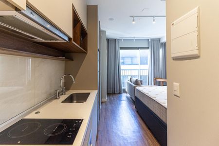 Cozinha de kitnet/studio para alugar com 1 quarto, 25m² em Santa Cecilia, São Paulo