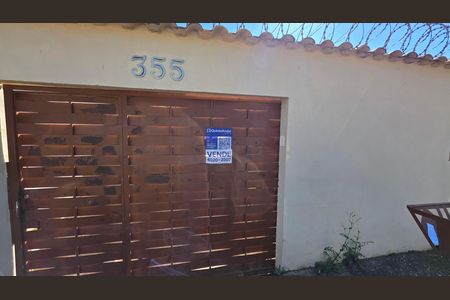 Fachada placa  de casa à venda com 3 quartos, 121m² em Novo Santos Dumont, Lagoa Santa