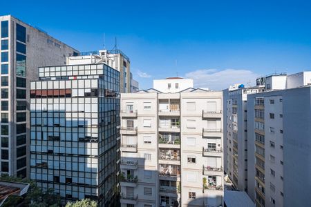 Sala/Cozinha - Vista de apartamento para alugar com 1 quarto, 40m² em Cerqueira César, São Paulo