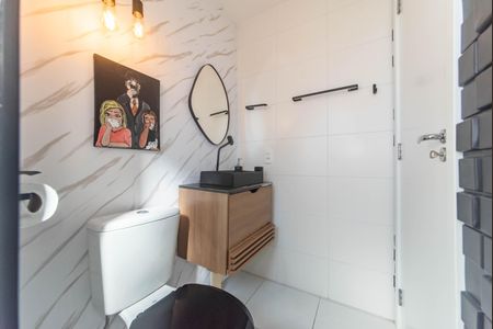 Banheiro da Suíte de apartamento para alugar com 1 quarto, 30m² em Jardim Caravelas, São Paulo