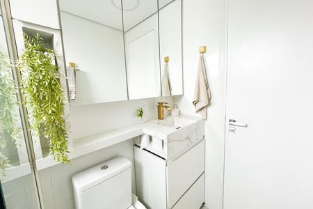 Banheiro de apartamento à venda com 2 quartos, 52m² em Parque Maria Domitila, São Paulo