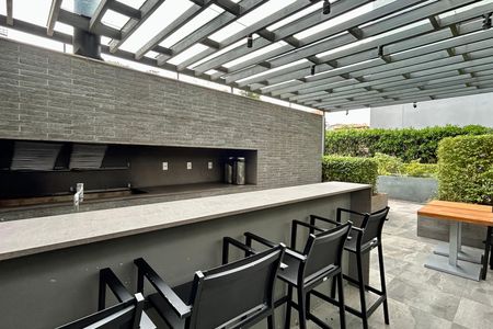 Área comum - Churrasqueira de kitnet/studio para alugar com 1 quarto, 47m² em Centro, Florianópolis