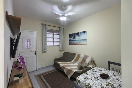 Sala de apartamento para alugar com 1 quarto, 39m² em Boqueirão, Praia Grande