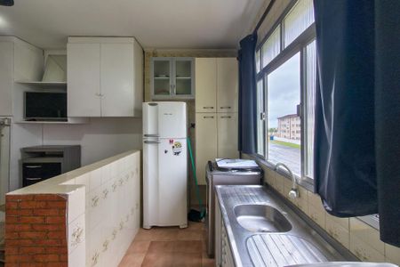 Cozinha de kitnet/studio para alugar com 1 quarto, 22m² em Guilhermina, Praia Grande