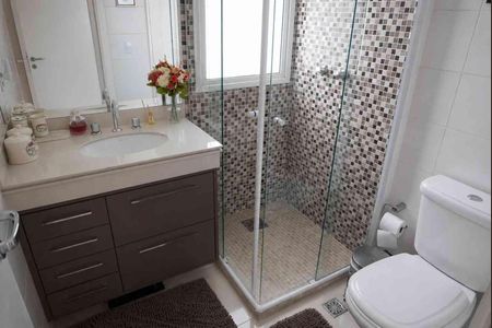 Banheiro da Suíte 1 de apartamento à venda com 2 quartos, 100m² em Tamboré, Santana de Parnaíba