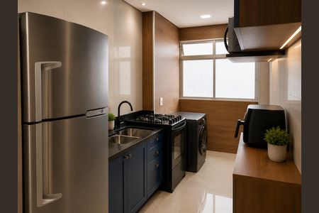 Cozinha de apartamento à venda com 2 quartos, 46m² em Parque Savoy City, São Paulo