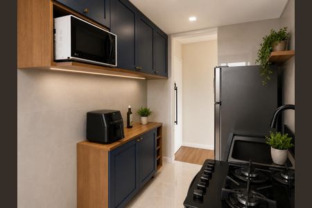 Cozinha de apartamento à venda com 2 quartos, 46m² em Parque Savoy City, São Paulo