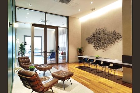 Studio para alugar com 37m², 1 quarto e 1 vaga Studio para alugar com 37m², 1 quarto e 1 vagaHall social