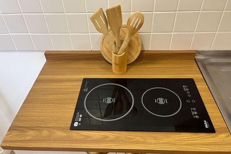 Cozinha e Área de Serviço de kitnet/studio para alugar com 1 quarto, 28m² em José Menino, Santos