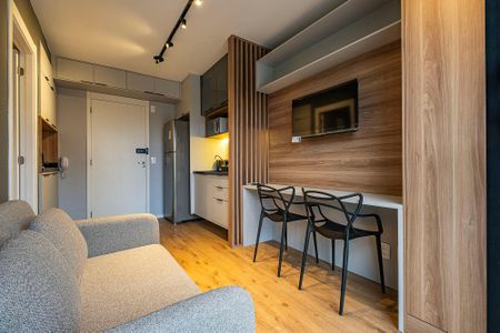 Sala/Cozinha de apartamento para alugar com 1 quarto, 27m² em Pinheiros, São Paulo