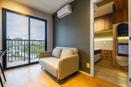 Sala/Cozinha de apartamento para alugar com 1 quarto, 27m² em Pinheiros, São Paulo