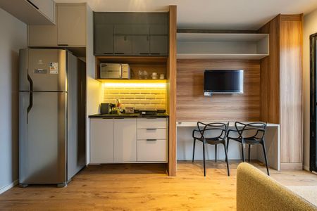 Sala/Cozinha de apartamento para alugar com 1 quarto, 27m² em Pinheiros, São Paulo