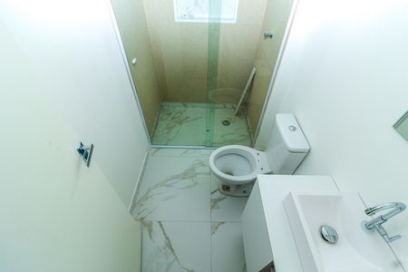Banheiro de kitnet/studio à venda com 1 quarto, 25m² em Jardim Sabara, São Paulo