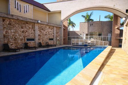 Área comum - Piscina de casa de condomínio para alugar com 3 quartos, 154m² em Nova Mirim, Praia Grande
