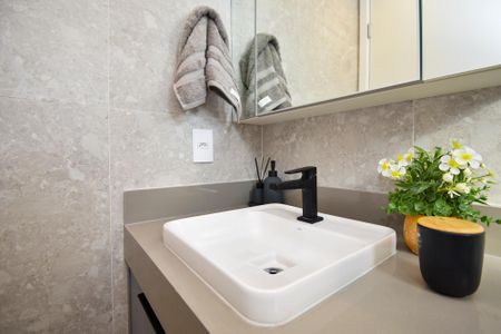 banheiro suite de kitnet/studio à venda com 1 quarto, 29m² em Pinheiros, São Paulo