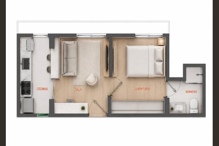 Apartamento para alugar com 30m², 1 quarto e 1 vaga