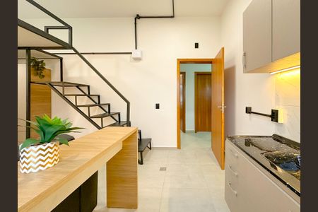 Cozinha de kitnet/studio para alugar com 1 quarto, 24m² em Ipiranga, São José
