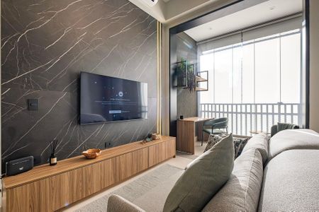 Sala/Cozinha de apartamento à venda com 1 quarto, 60m² em Pinheiros, São Paulo