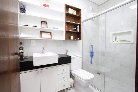 Banheiro da Suíte de apartamento à venda com 3 quartos, 90m² em Padre Eustáquio, Belo Horizonte