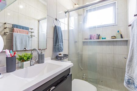 Banheiro de apartamento à venda com 2 quartos, 47m² em Vila Liviero, São Paulo