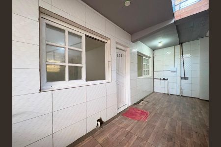 Fachada do bloco de kitnet/studio para alugar com 1 quarto, 50m² em Harmonia, Canoas