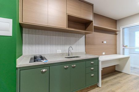 Cozinha de apartamento para alugar com 1 quarto, 29m² em Centro Histórico de São Paulo, São Paulo