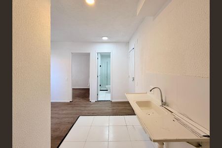 Cozinha de apartamento para alugar com 2 quartos, 32m² em Jardim Caravelas, São Paulo