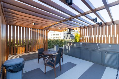 Área comum - Churrasqueira de kitnet/studio para alugar com 1 quarto, 25m² em Farroupilha, Porto Alegre