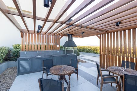 Área comum - Churrasqueira de kitnet/studio para alugar com 1 quarto, 25m² em Farroupilha, Porto Alegre