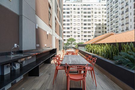 Área comum - Churrasqueira de kitnet/studio para alugar com 1 quarto, 25m² em Consolação, São Paulo