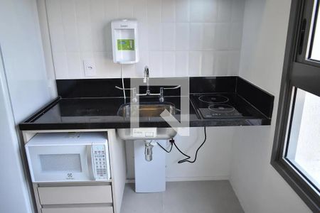 Cozinha de apartamento para alugar com 1 quarto, 28m² em Vila Clementino, São Paulo