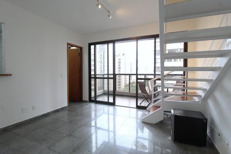 Sala de apartamento para alugar com 2 quartos, 78m² em Indianópolis, São Paulo