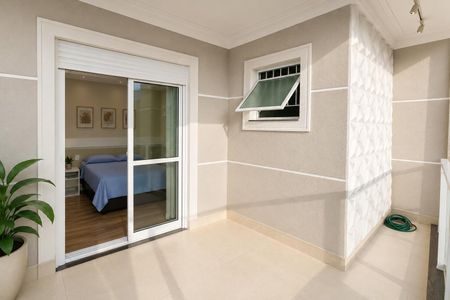 Quarto com cama de casal, mesas de cabeceira e quadros na parede. de casa à venda com 3 quartos, 140m² em Vila Constança, São Paulo
