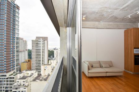 varanda Sala de apartamento para alugar com 1 quarto, 54m² em Pinheiros, São Paulo