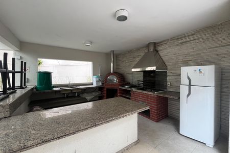 Área comum - Churrasqueira de apartamento para alugar com 1 quarto, 47m² em Paquetá, Santos