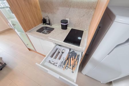 Cozinha de kitnet/studio à venda com 1 quarto, 32m² em Sacomã, São Paulo