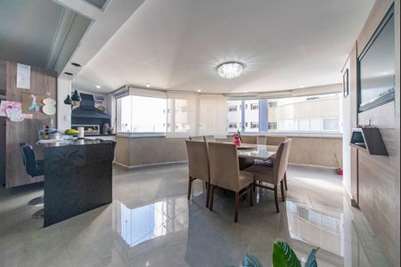 Varanda Gourmet de apartamento à venda com 3 quartos, 126m² em Vila Scarpelli, Santo André