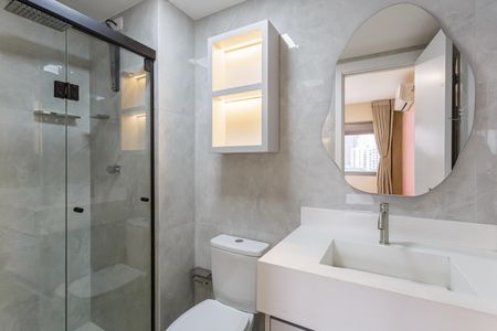 Apartamento para alugar com 25m², 1 quarto e sem vaga Apartamento para alugar com 25m², 1 quarto e sem vagaBanheiro da Suíte