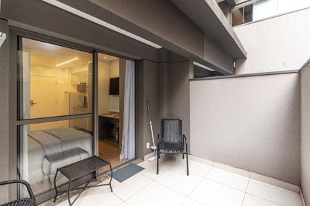 Varanda do Studio de kitnet/studio para alugar com 1 quarto, 28m² em República, São Paulo