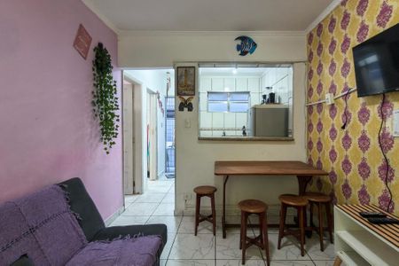 Sala de apartamento para alugar com 1 quarto, 40m² em Vila Caiçara, Praia Grande