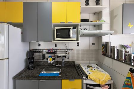 Cozinha de apartamento para alugar com 1 quarto, 45m² em Nova Mirim, Praia Grande