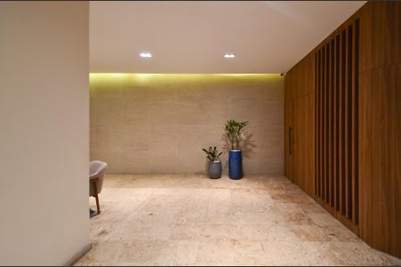 Hall de entrada de apartamento para alugar com 1 quarto, 46m² em Lourdes, Belo Horizonte