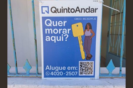 Placa na Fachada de casa para alugar com 1 quarto, 40m² em Farrapos, Porto Alegre