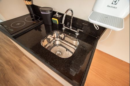 Cozinha de kitnet/studio para alugar com 1 quarto, 27m² em Vila Clementino, São Paulo