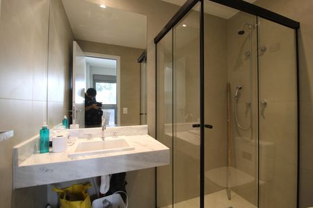 Banheiro da Suíte de apartamento à venda com 1 quarto, 47m² em Moema, São Paulo