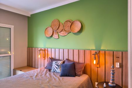 Suíte 1 de apartamento para alugar com 2 quartos, 83m² em Maracanã, Praia Grande