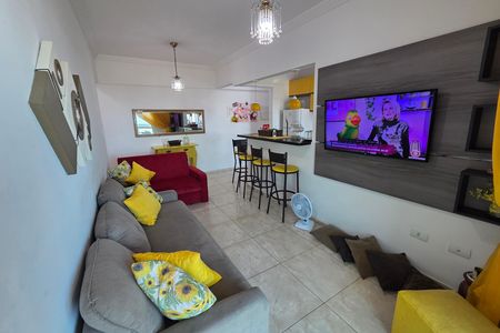 Sala de apartamento para alugar com 2 quartos, 67m² em Guilhermina, Praia Grande