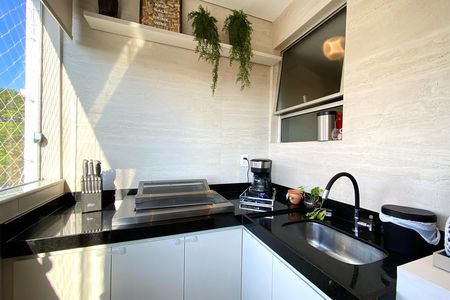 Varanda Gourmet de apartamento à venda com 3 quartos, 100m² em Buritis, Belo Horizonte