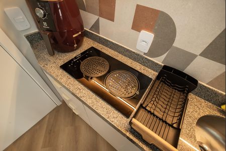 Cozinha de kitnet/studio para alugar com 1 quarto, 18m² em Vila Clementino, São Paulo