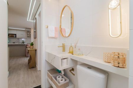 Banheiro Social de apartamento para alugar com 2 quartos, 64m² em Vila Nossa Senhora das Vitorias, Mauá